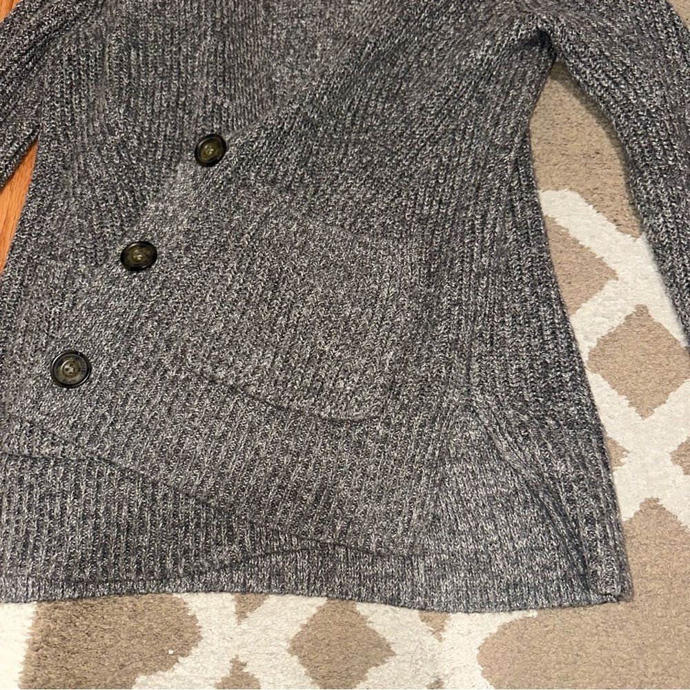 Chunky Abercrombie oversized cardigan sweater long grey knit - women’s medium - Picture 3 of 7
